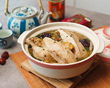 Abalone Rice Stuffed Ginseng Chicken Soup