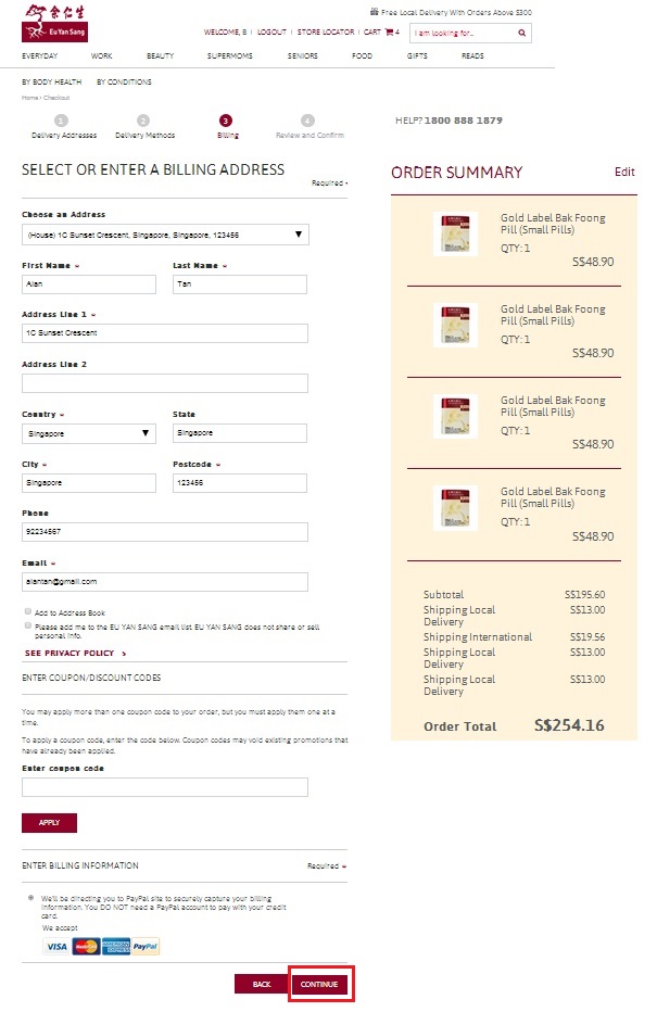 Check Out Payment User Manual Eu Yan Sang