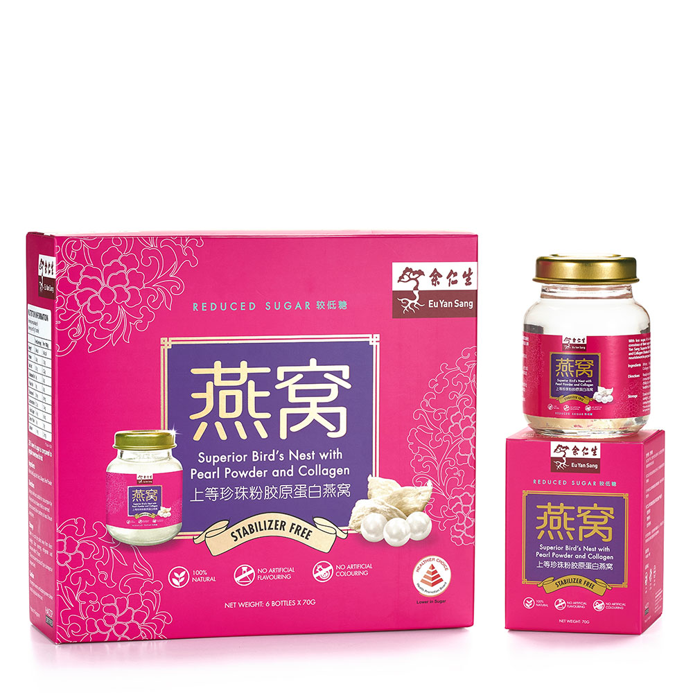 上等珍珠粉胶原蛋白燕窝（较低糖）六瓶装 