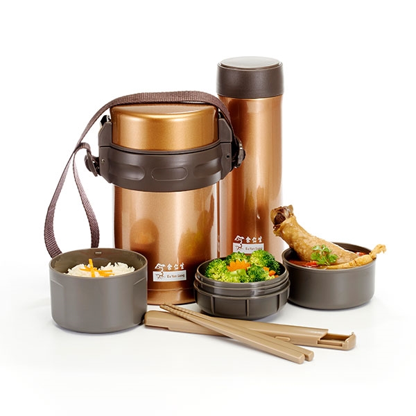 39.90 PWP Premium Insulated Gold Lunch box & Tumbler Set Eu Yan