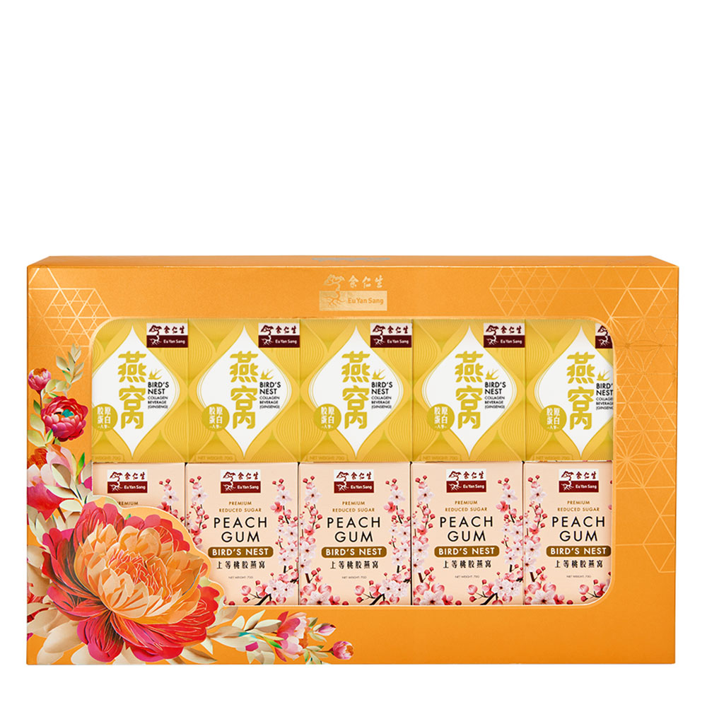 Peach Gum & Birds' Nest Collagen Beverage Ginseng Gift Set 10'S