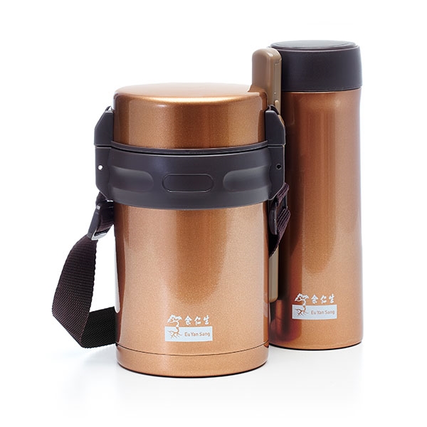 39.90 PWP Premium Insulated Gold Lunch box & Tumbler Set Eu Yan