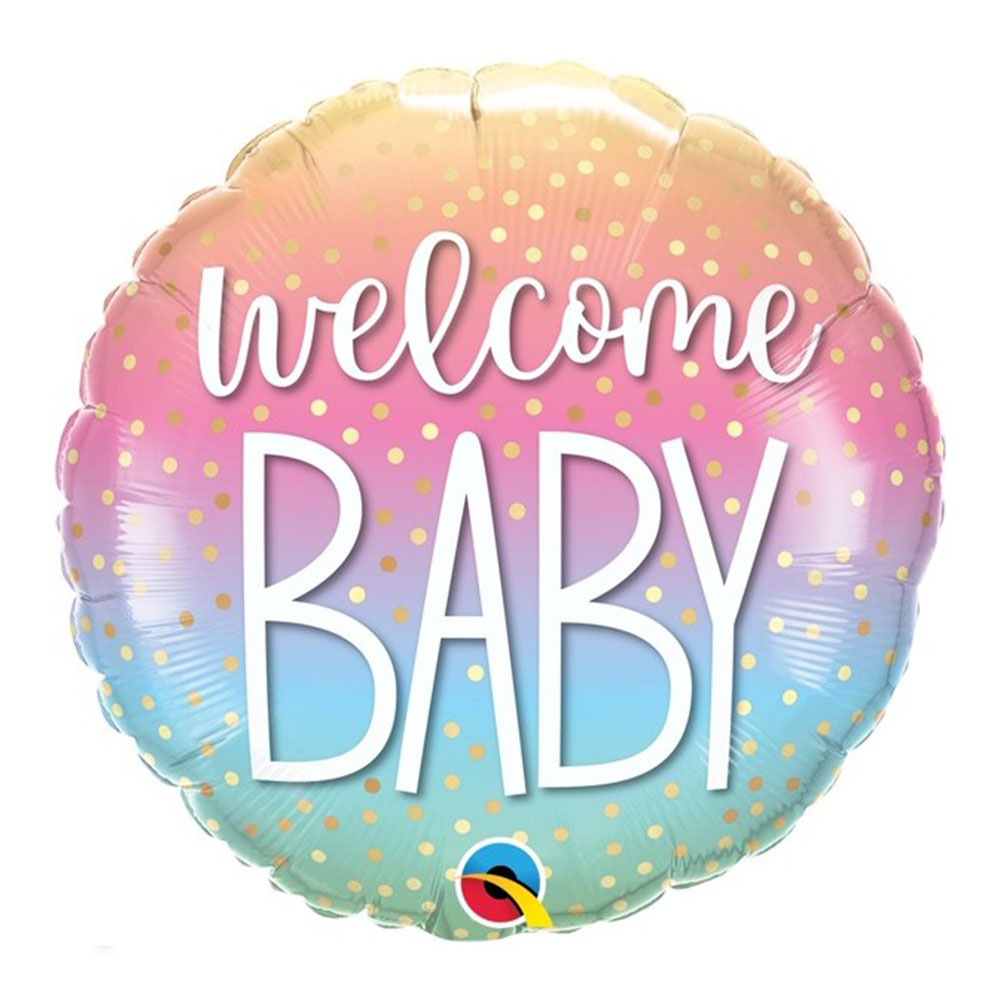 Welcome Baby Confetti Dots Balloon