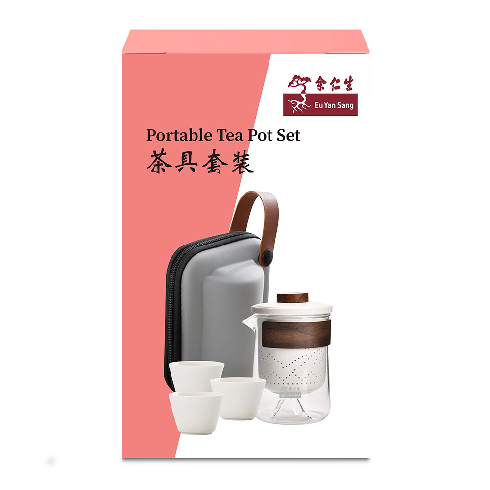 Portable Tea Pot Set (White)