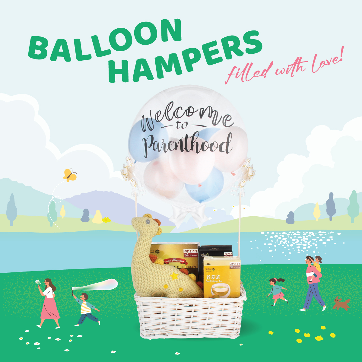 Welcome to Parenthood Bubble Balloon Hamper