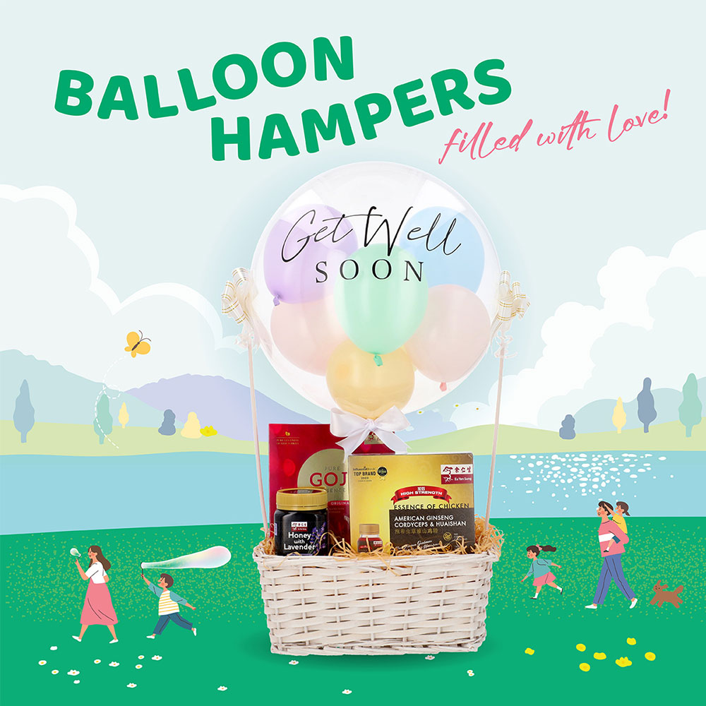 Get Well Soon Bubble Balloon Hamper