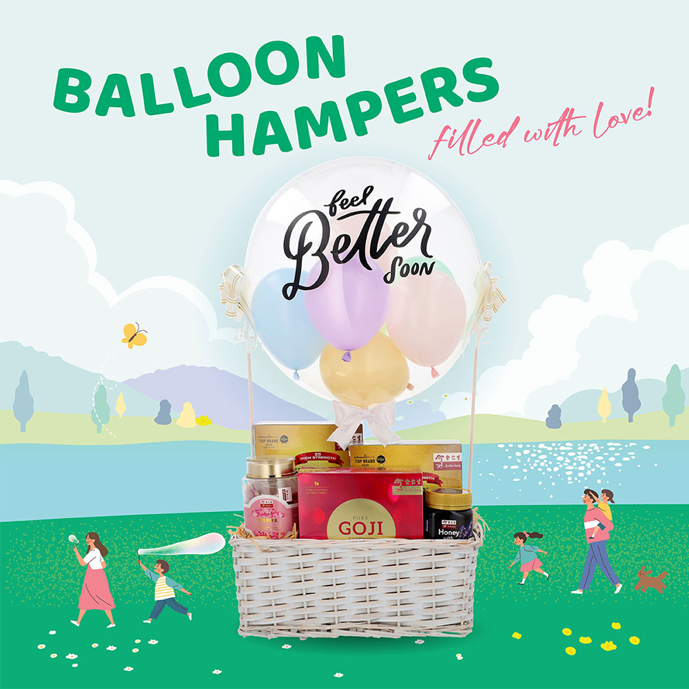 Feel Better Soon Bubble Balloon Hamper