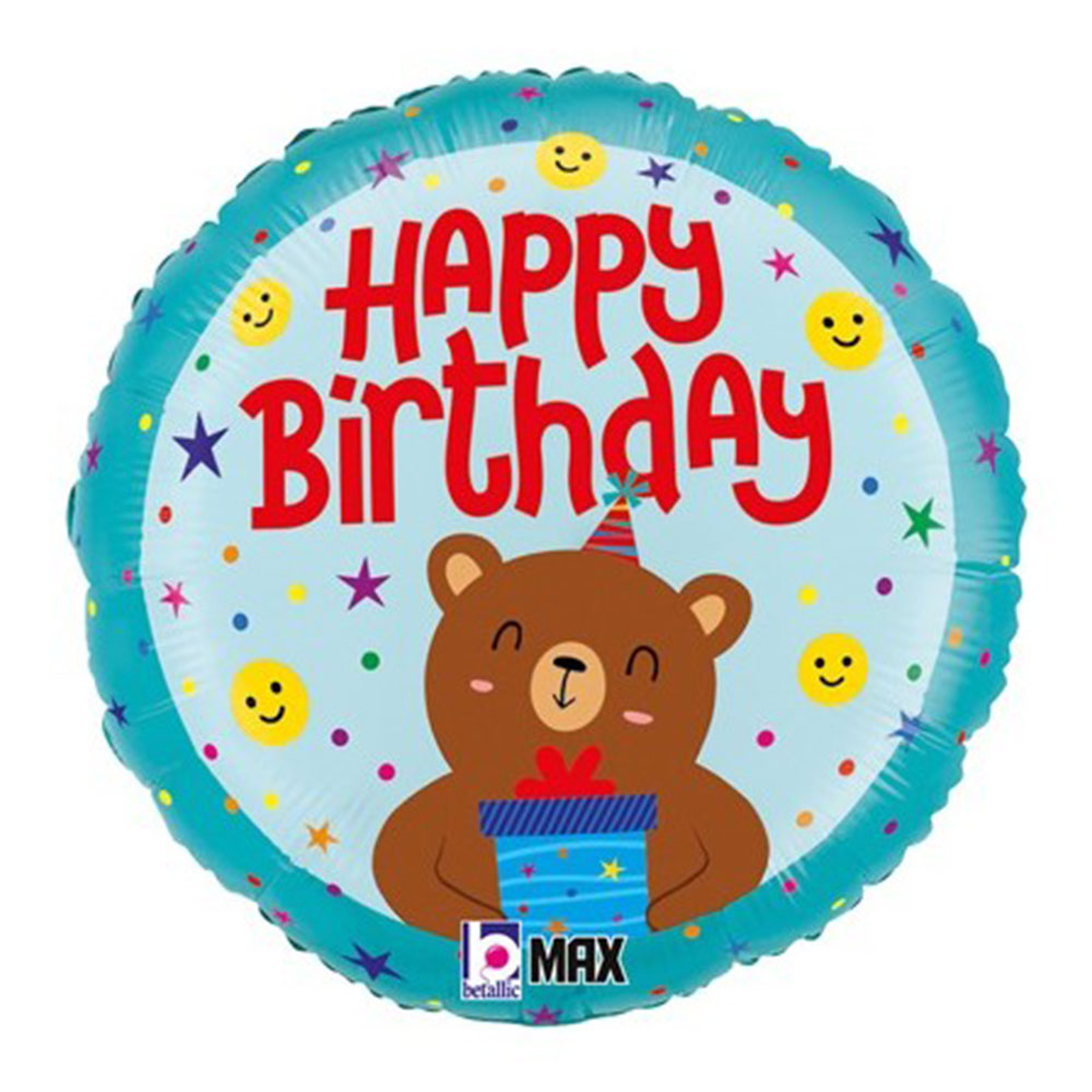 Birthday Smiley Bear Balloon