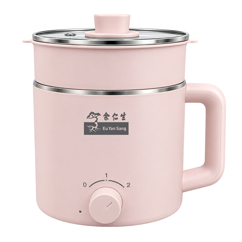 Multi Purpose Cooker Pot 1.6L with Steamer (Pink)