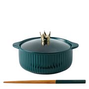 Exquisite Ceramic Pot & Chopsticks Set (Green)